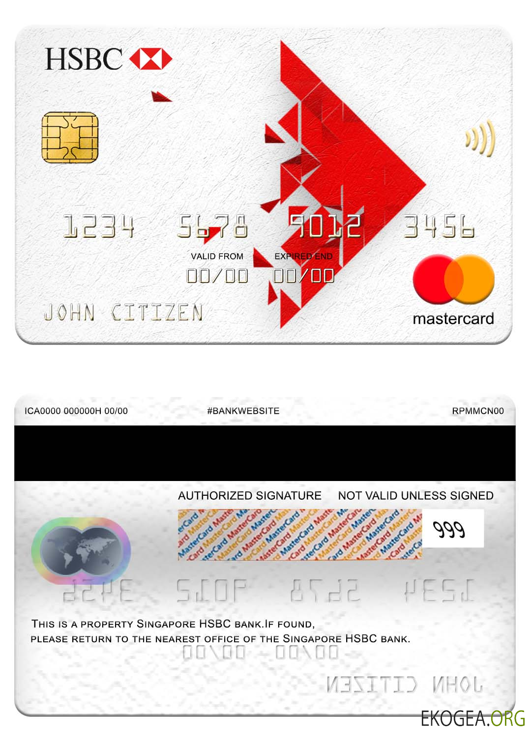 Mastercard de la Banque HSBC de Singapour